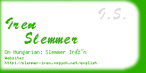 iren slemmer business card